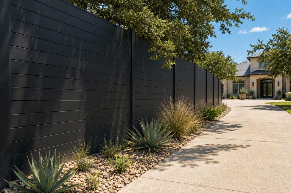 foundation-fence-supply-dallas-modern-aluminum-driveway-fence-3000