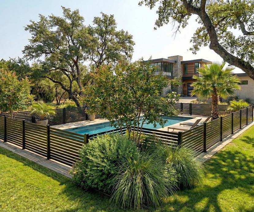 foundation-fence-supply-houston-modern-home-aluminum-slat-pool-fence-829