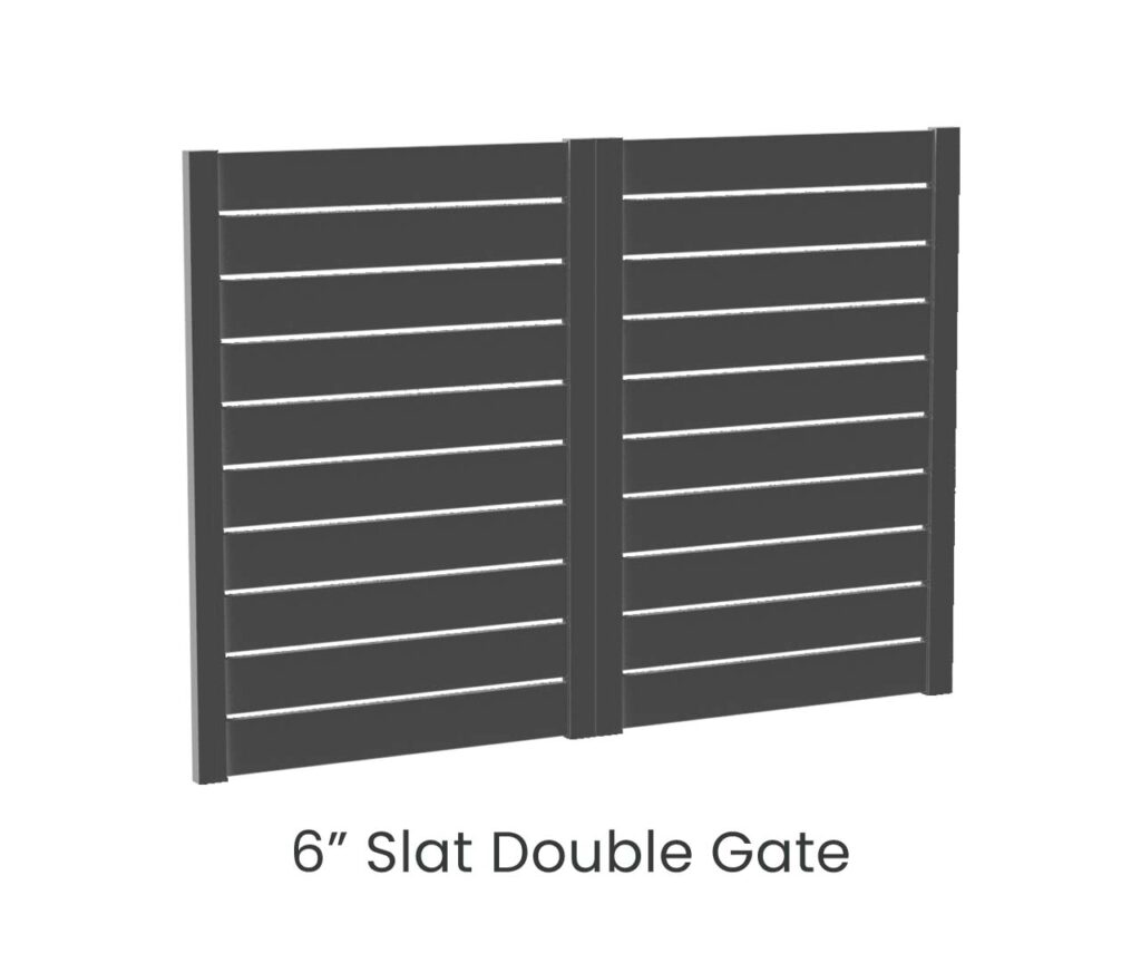 QuickScreen double gate with 5.91-inch aluminum slats and spacers