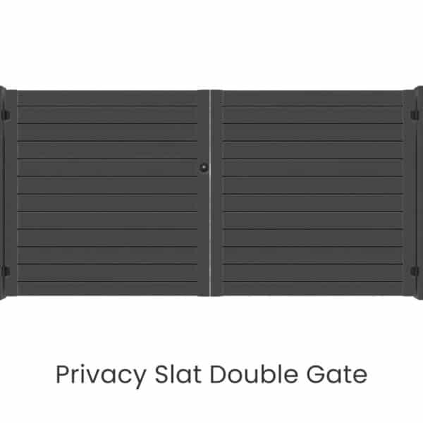 QuickScreen full-privacy aluminum slat double gate